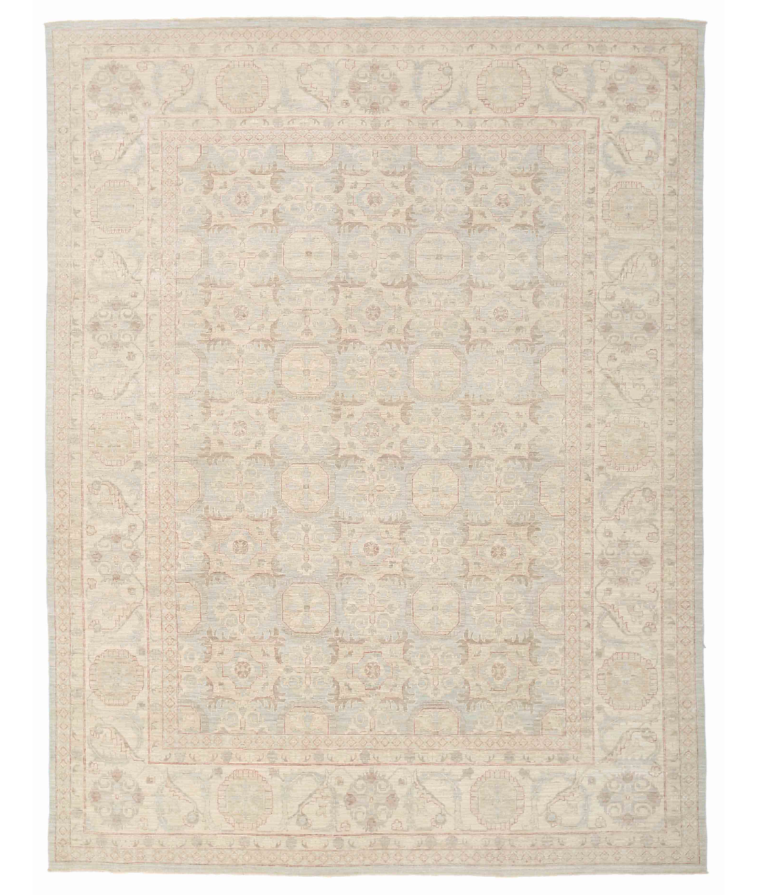 Hand Knotted Serenity Wool Rug  - 8&#39; 10&quot; X 11&#39; 9&quot; 8&#39; 10&quot; X 11&#39; 9&quot; (269 X 358) / Blue / Ivory