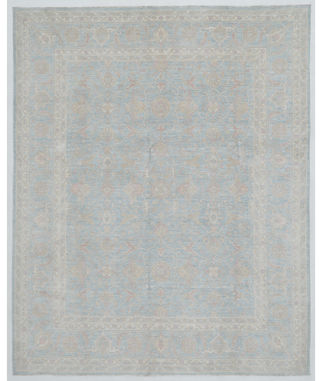 Hand Knotted Serenity Wool Rug  - 7&#39; 11&quot; X 9&#39; 10&quot; 7&#39; 11&quot; X 9&#39; 10&quot; (241 X 300) / Blue / Ivory