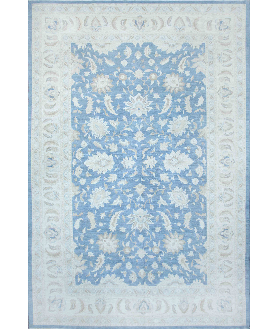 Hand Knotted Serenity Wool Rug  - 12&#39; 10&quot; X 19&#39; 10&quot; 12&#39; 10&quot; X 19&#39; 10&quot; (391 X 605) / Grey / Ivory