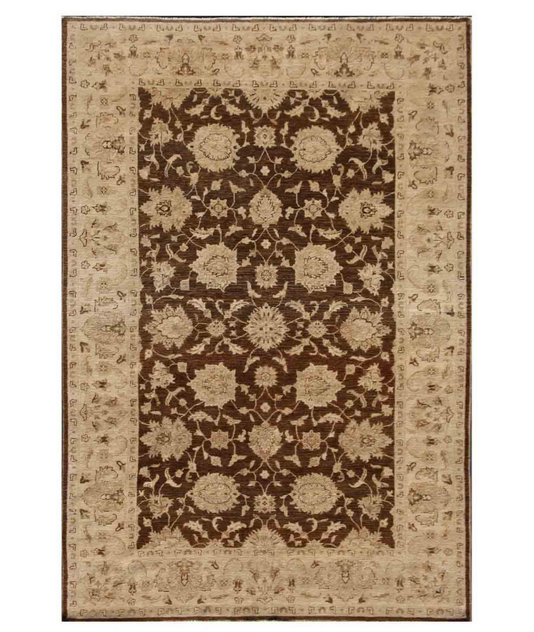 Hand Knotted Serenity Wool Rug  - 6&#39; 7&quot; X 9&#39; 7&quot; 6&#39; 7&quot; X 9&#39; 7&quot; (201 X 292) / Brown / Ivory