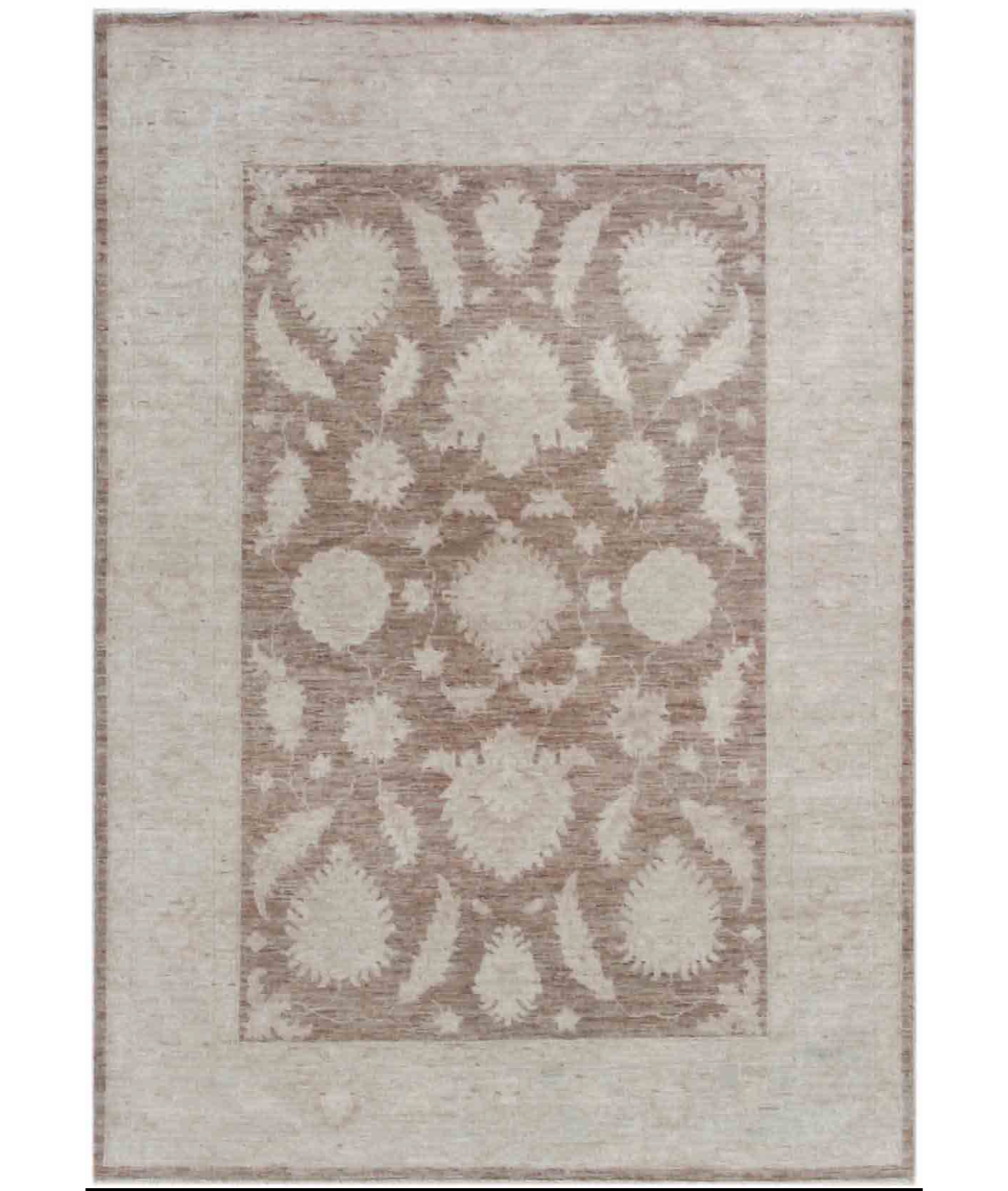 Hand Knotted Serenity Wool Rug  - 4&#39; 0&quot; X 5&#39; 9&quot; 4&#39; 0&quot; X 5&#39; 9&quot; (122 X 175) / Brown / Ivory