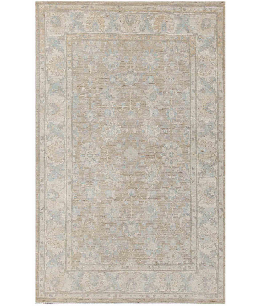 Hand Knotted Serenity Wool Rug  - 3' 11" X 5' 11" 3' 11" X 5' 11" (119 X 180) / Brown / Ivory