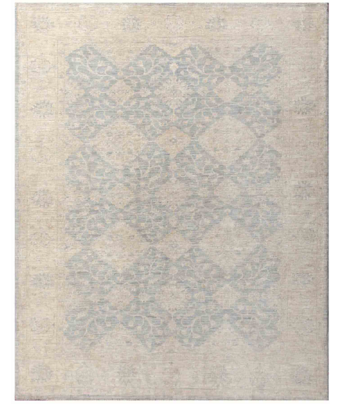 Hand Knotted Serenity Wool Rug  - 6' 4" X 8' 0" 6' 4" X 8' 0" (193 X 244) / Blue / Ivory