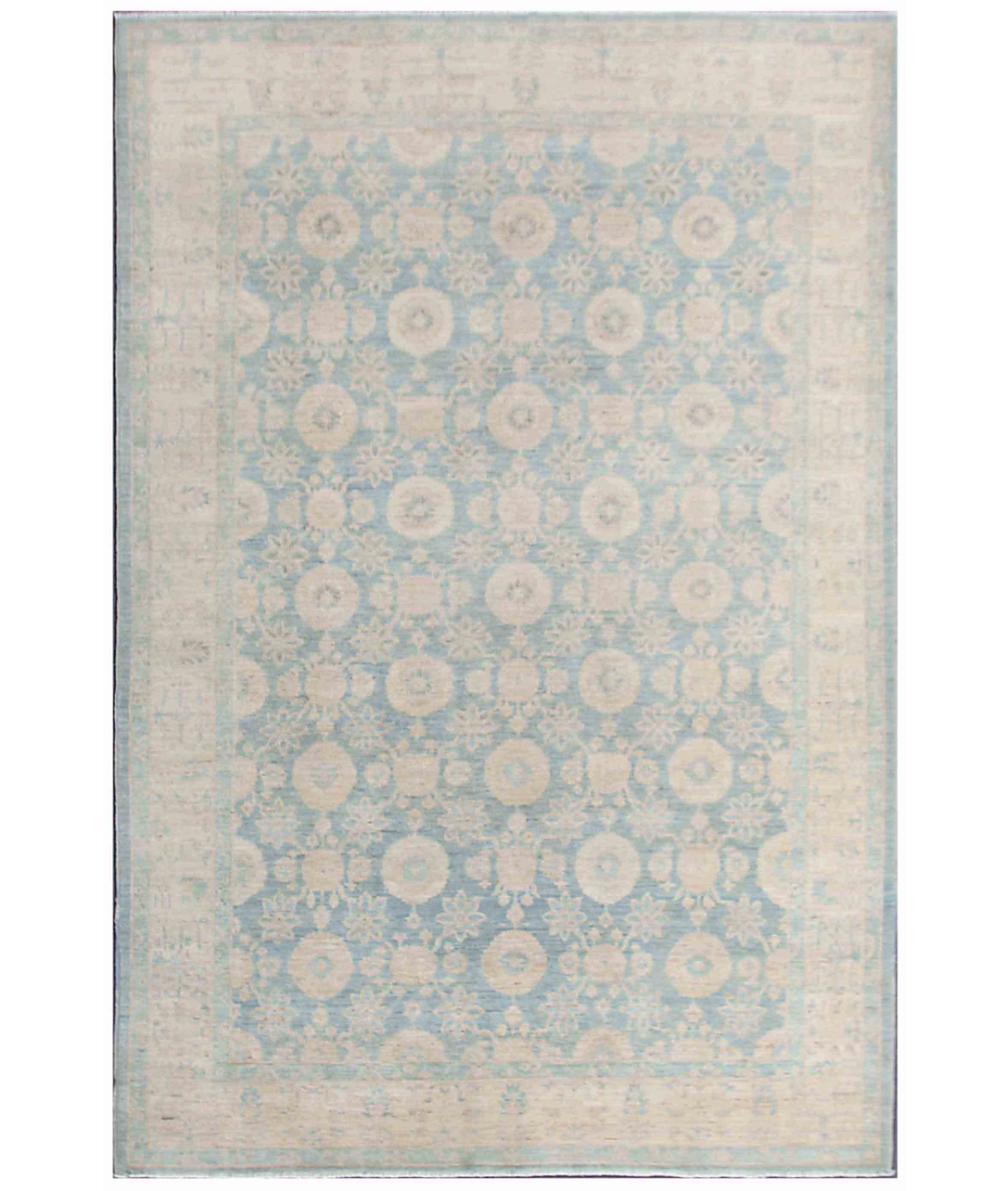 Hand Knotted Serenity Wool Rug  - 6' 0" X 8' 9" 6' 0" X 8' 9" (183 X 267) / Blue / Ivory