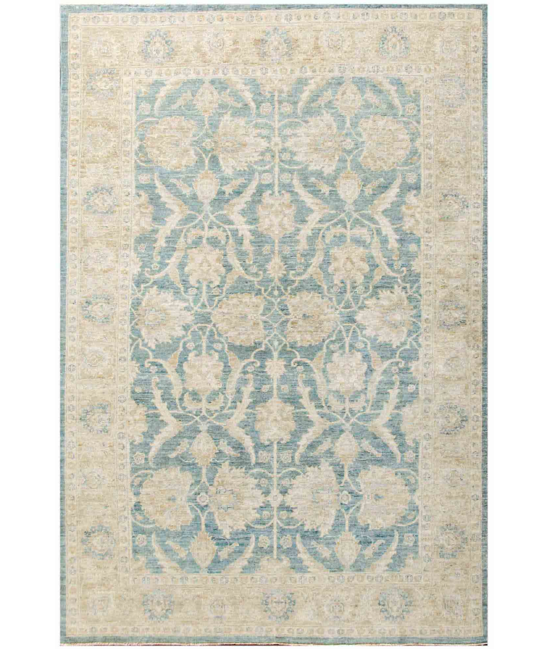 Hand Knotted Serenity Wool Rug  - 6&#39; 0&quot; X 8&#39; 10&quot; 6&#39; 0&quot; X 8&#39; 10&quot; (183 X 269) / Blue / Ivory