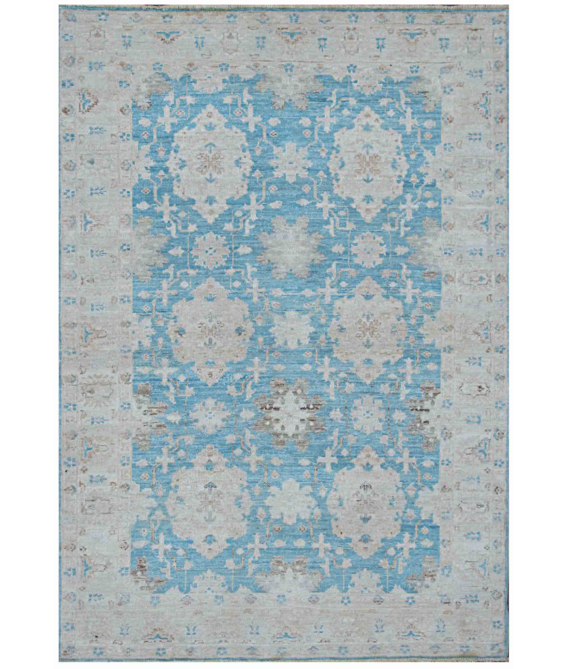 Hand Knotted Serenity Wool Rug  - 3' 11" X 5' 8" 3' 11" X 5' 8" (119 X 173) / Blue / Grey