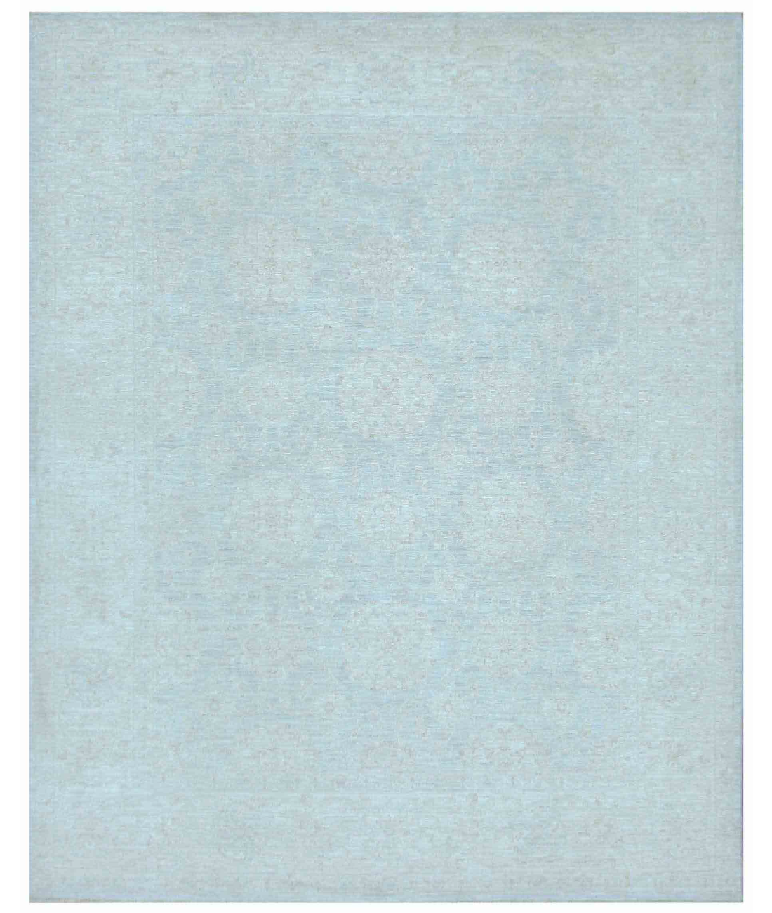 Hand Knotted Serenity Wool Rug  - 8' 0" X 9' 11" 8' 0" X 9' 11" (244 X 302) / Blue / Ivory