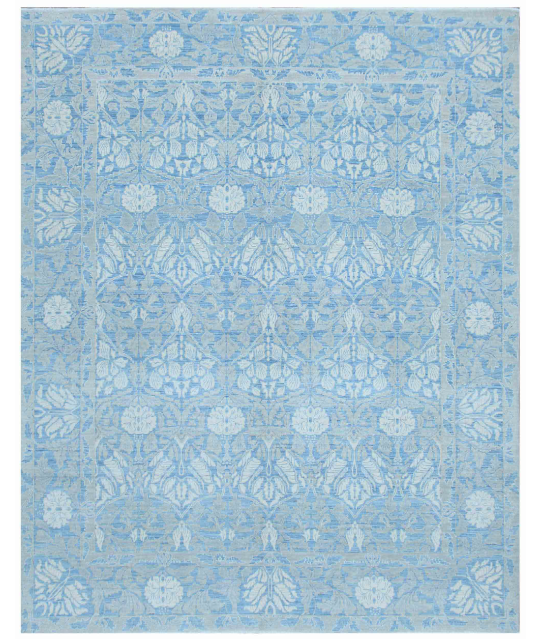 Hand Knotted Serenity Wool Rug  - 8&#39; 2&quot; X 10&#39; 3&quot; 8&#39; 2&quot; X 10&#39; 3&quot; (249 X 312) / Blue / Ivory