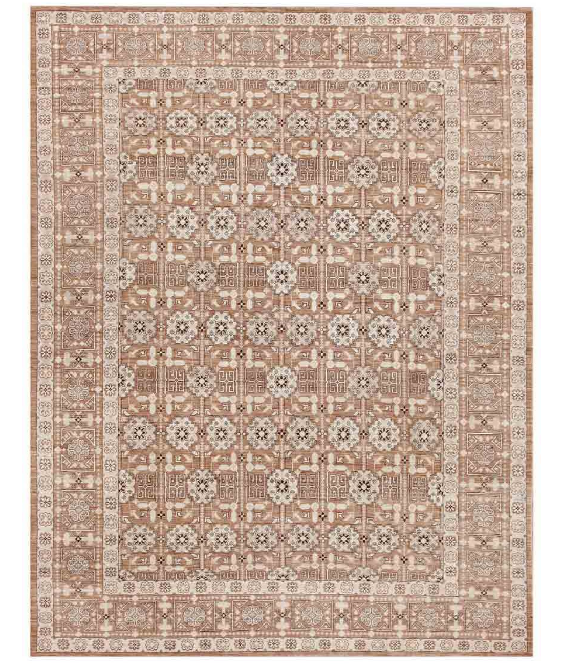 Hand Knotted Serenity Wool Rug  - 8&#39; 10&quot; X 11&#39; 3&quot; 8&#39; 10&quot; X 11&#39; 3&quot; (269 X 343) / Brown / Ivory