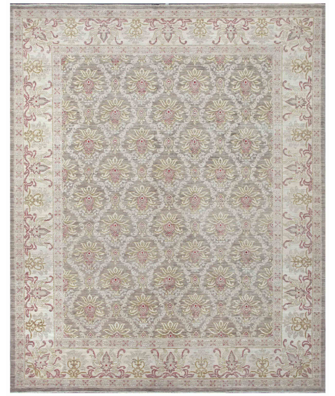 Hand Knotted Serenity Wool Rug  - 8&#39; 1&quot; X 9&#39; 9&quot; 8&#39; 1&quot; X 9&#39; 9&quot; (246 X 297) / Green / Ivory