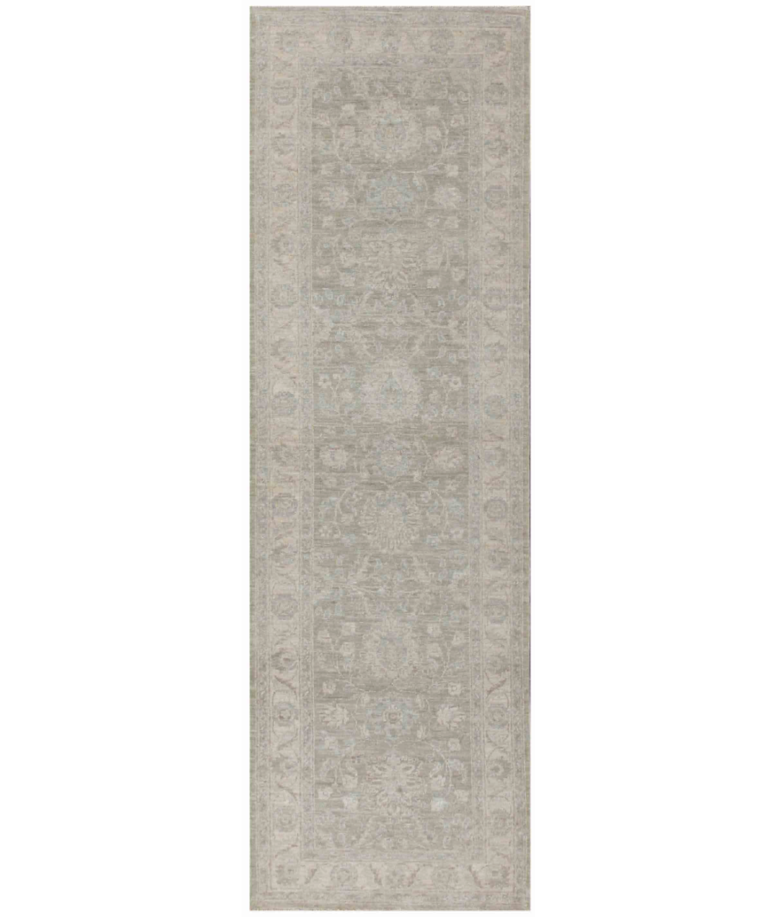 Hand Knotted Serenity Wool Rug  - 2&#39; 7&quot; X 8&#39; 3&quot; 2&#39; 7&quot; X 8&#39; 3&quot; (79 X 251) / Green / Ivory