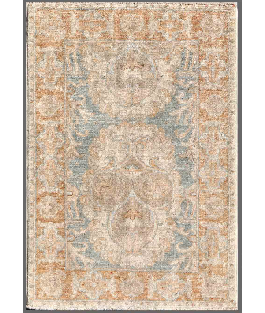 Hand Knotted Serenity Wool Rug  - 2&#39; 0&quot; X 2&#39; 9&quot; 2&#39; 0&quot; X 2&#39; 9&quot; (61 X 84) / Teal / Rust