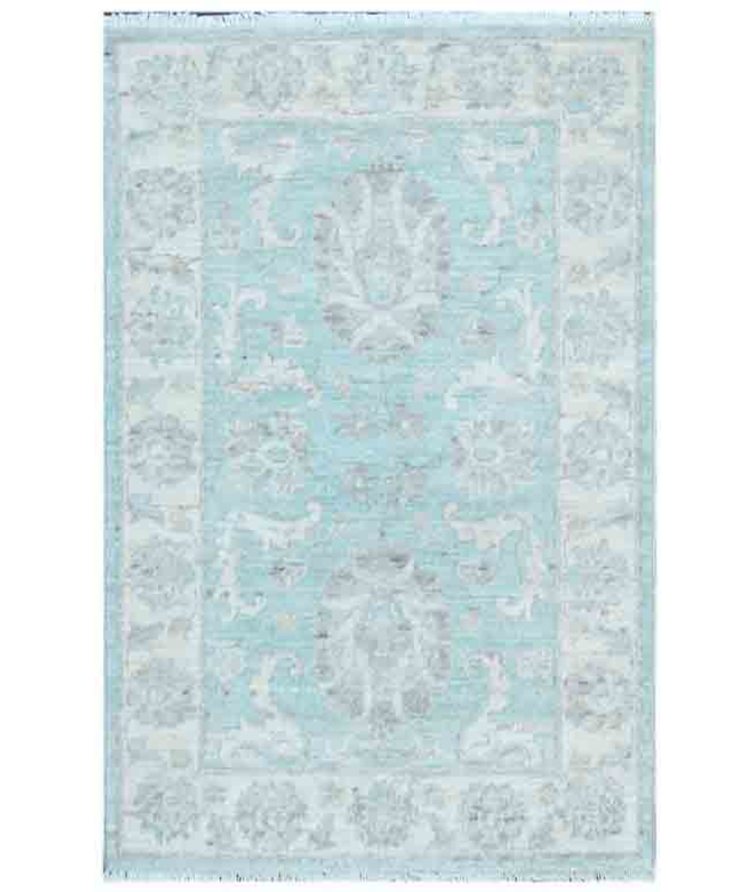 Hand Knotted Serenity Wool Rug  - 2' 2" X 3' 2" 2' 2" X 3' 2" (66 X 97) / Teal / Ivory