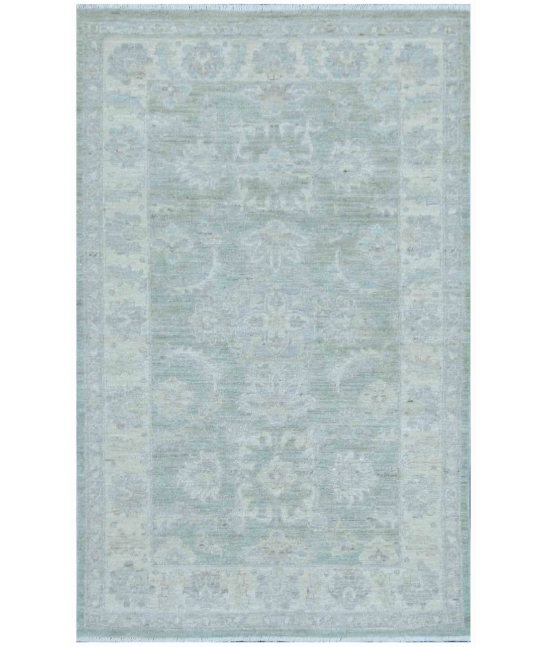 Hand Knotted Serenity Wool Rug  - 3&#39; 1&quot; X 5&#39; 0&quot; 3&#39; 1&quot; X 5&#39; 0&quot; (94 X 152) / Green / Ivory