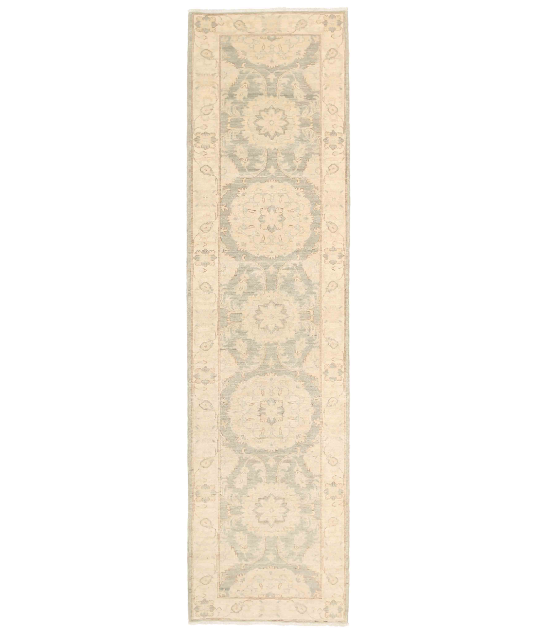 Hand Knotted Serenity Wool Rug  - 2&#39; 5&quot; X 9&#39; 10&quot; 2&#39; 5&quot; X 9&#39; 10&quot; (74 X 300) / Green / Ivory