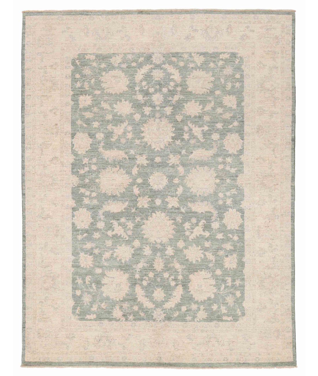 Hand Knotted Serenity Wool Rug  - 5&#39; 5&quot; X 6&#39; 6&quot; 5&#39; 5&quot; X 6&#39; 6&quot; (165 X 198) / Green / Ivory