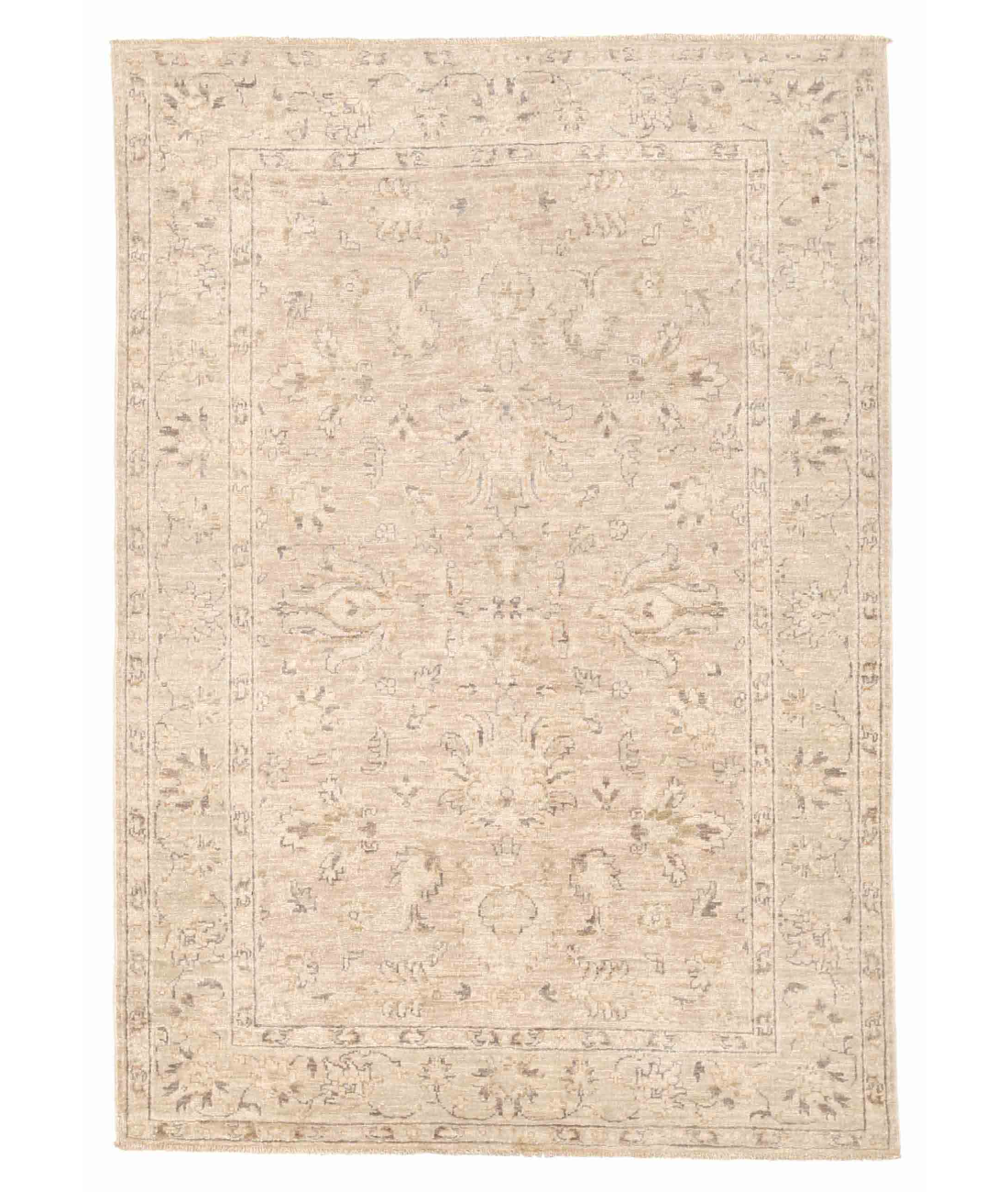 Hand Knotted Serenity Wool Rug  - 4' 0" X 5' 9" 4' 0" X 5' 9" (122 X 175) / Brown / Ivory