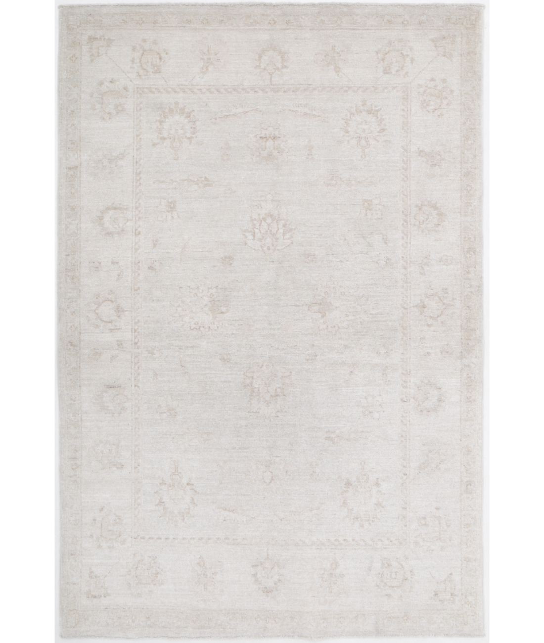 Hand Knotted Serenity Wool Rug  - 4&#39; 0&quot; X 6&#39; 0&quot; 4&#39; 0&quot; X 6&#39; 0&quot; (122 X 183) / Teal / Ivory