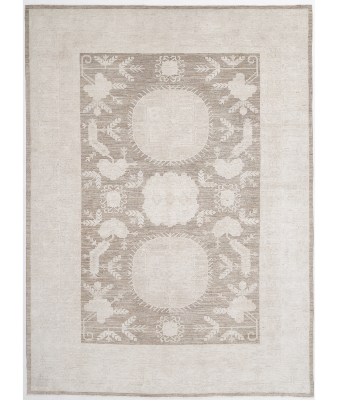 Hand Knotted Serenity Wool Rug  - 10&#39; 0&quot; X 13&#39; 8&quot; 10&#39; 0&quot; X 13&#39; 8&quot; (305 X 417) / Brown / Ivory