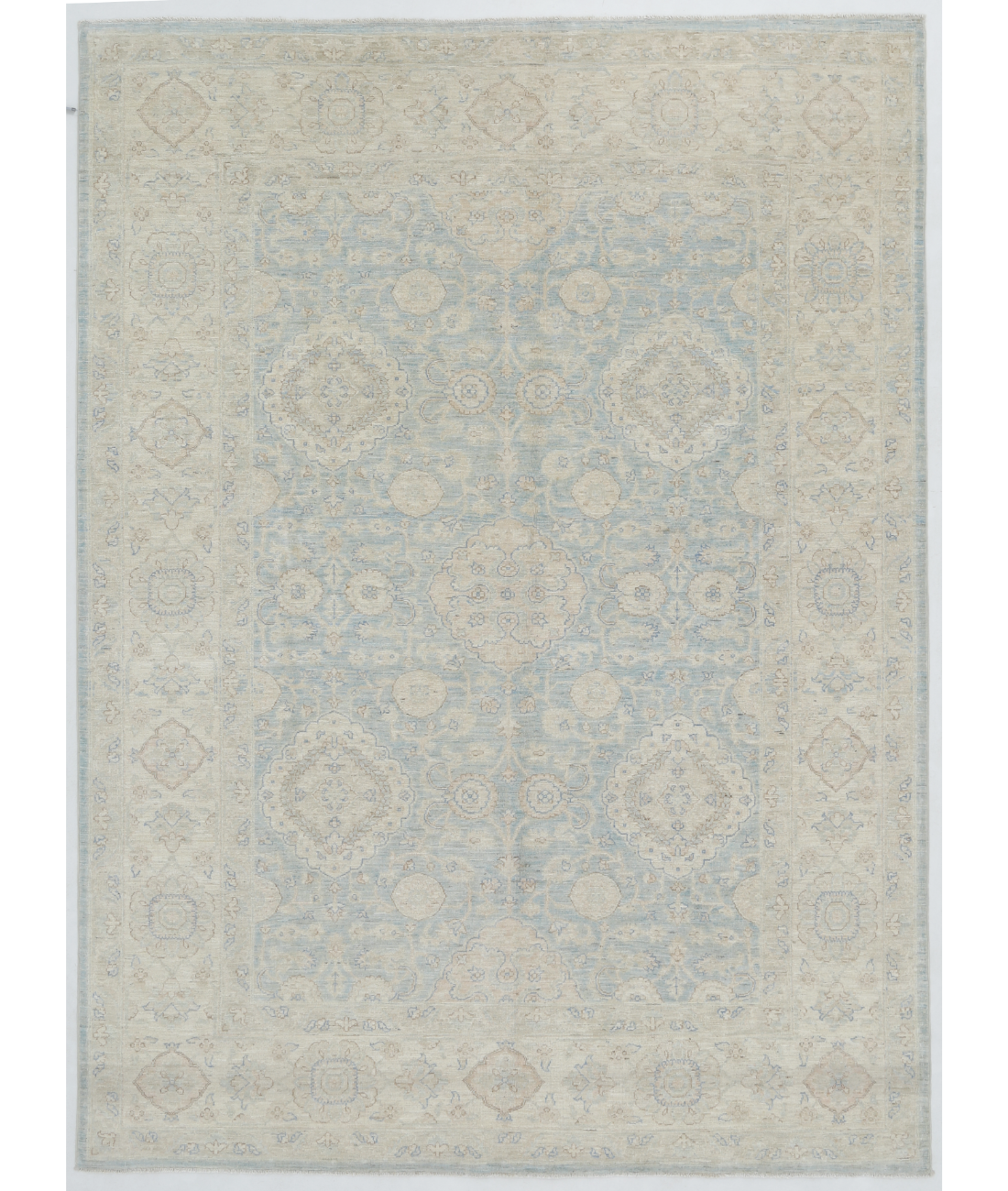 Hand Knotted Serenity Wool Rug  - 6' 2" X 8' 4" 6' 2" X 8' 4" (188 X 254) / Blue / Ivory