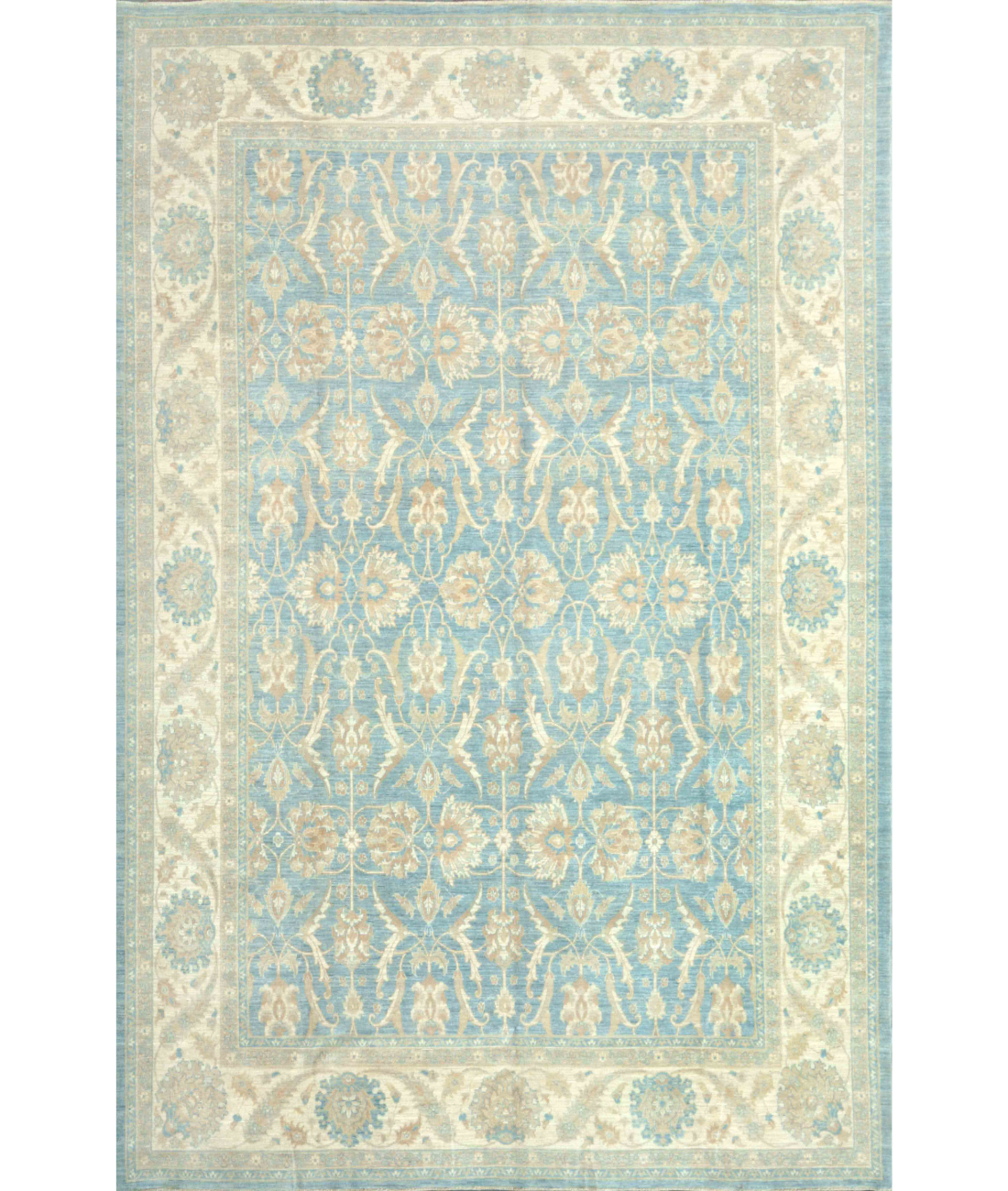 Hand Knotted Serenity Wool Rug  - 9&#39; 2&quot; X 12&#39; 2&quot; 9&#39; 2&quot; X 12&#39; 2&quot; (279 X 371) / Blue / Ivory