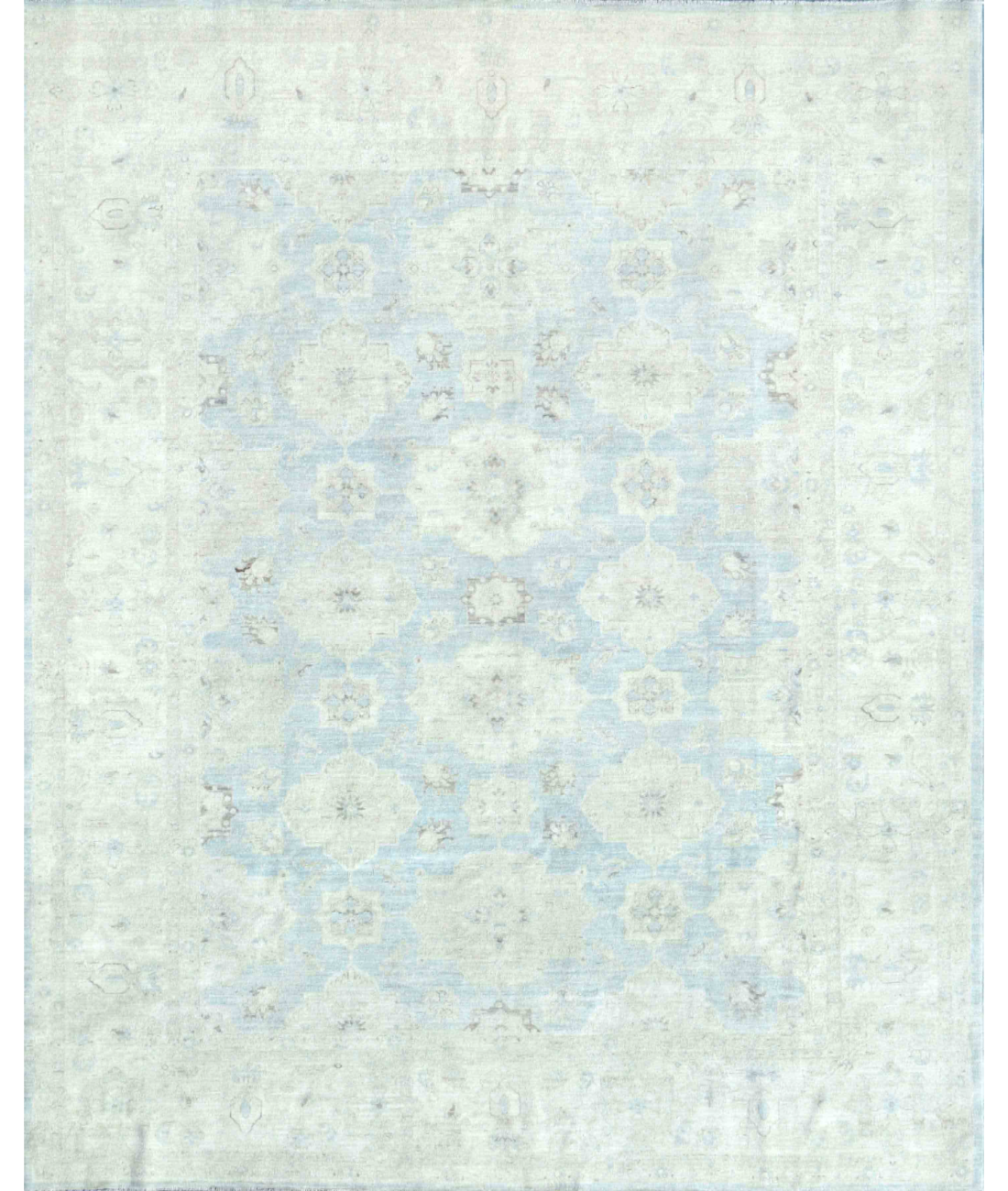 Hand Knotted Serenity Wool Rug  - 8' 0" X 9' 11" 8' 0" X 9' 11" (244 X 302) / Teal / Ivory