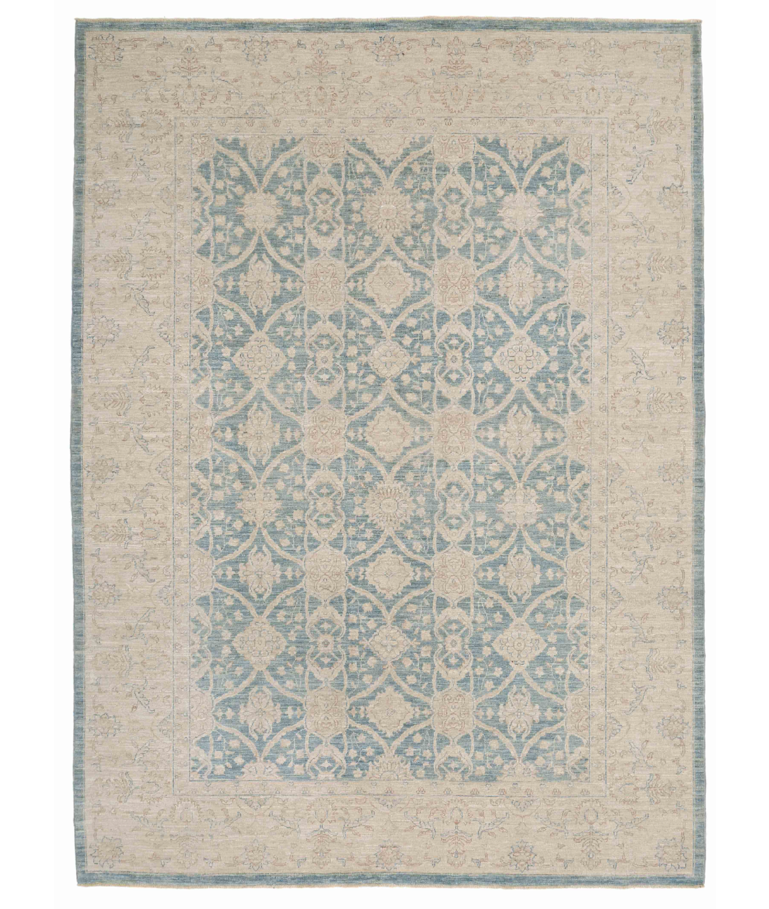 Hand Knotted Serenity Wool Rug  - 6&#39; 2&quot; X 8&#39; 7&quot; 6&#39; 2&quot; X 8&#39; 7&quot; (188 X 262) / Blue / Ivory