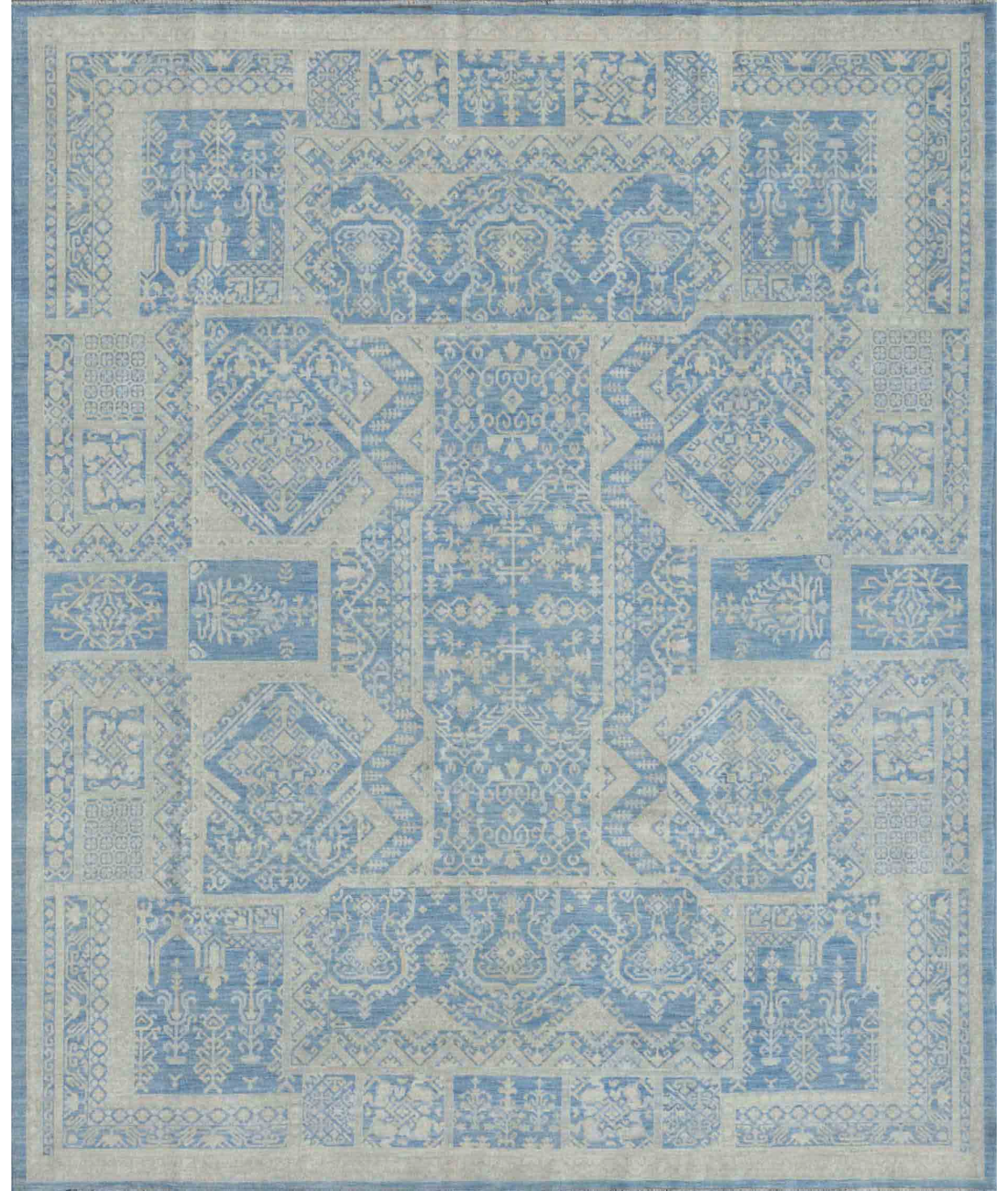 Hand Knotted Serenity Wool Rug  - 8&#39; 4&quot; X 10&#39; 1&quot; 8&#39; 4&quot; X 10&#39; 1&quot; (254 X 307) / Blue / Ivory