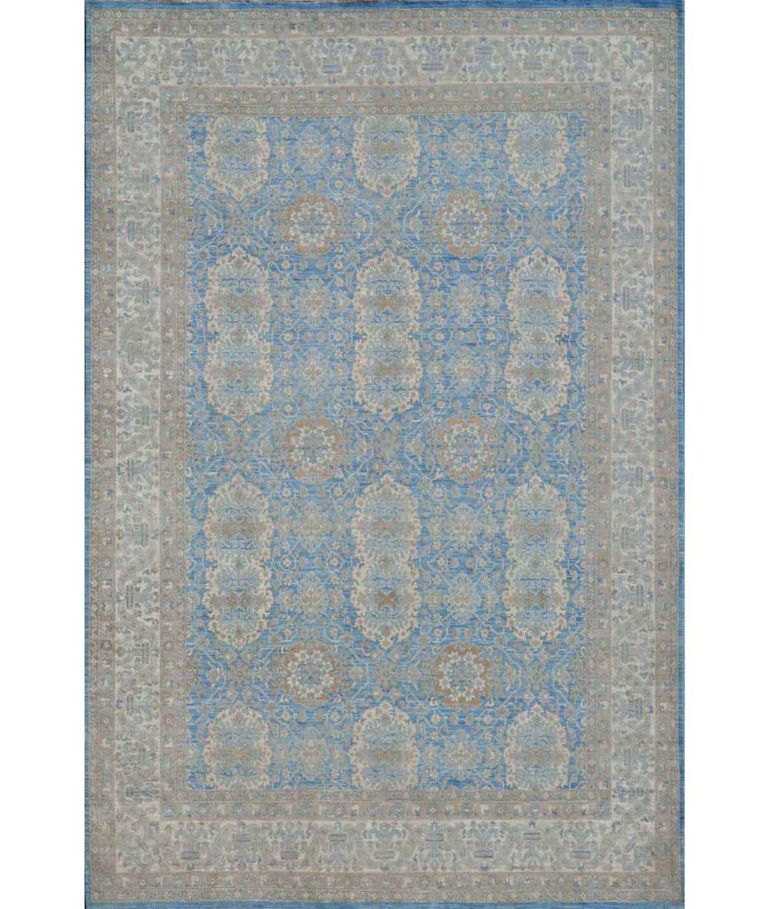 Hand Knotted Serenity Wool Rug  - 9&#39; 0&quot; X 13&#39; 3&quot; 9&#39; 0&quot; X 13&#39; 3&quot; (274 X 404) / Blue / Ivory