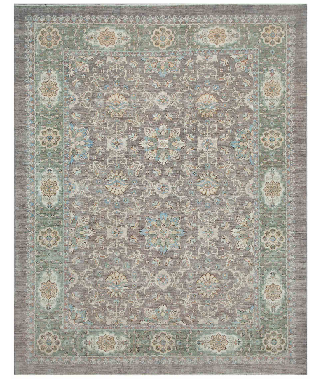 Hand Knotted Serenity Wool Rug  - 8' 0" X 9' 11" 8' 0" X 9' 11" (244 X 302) / Grey / N/A