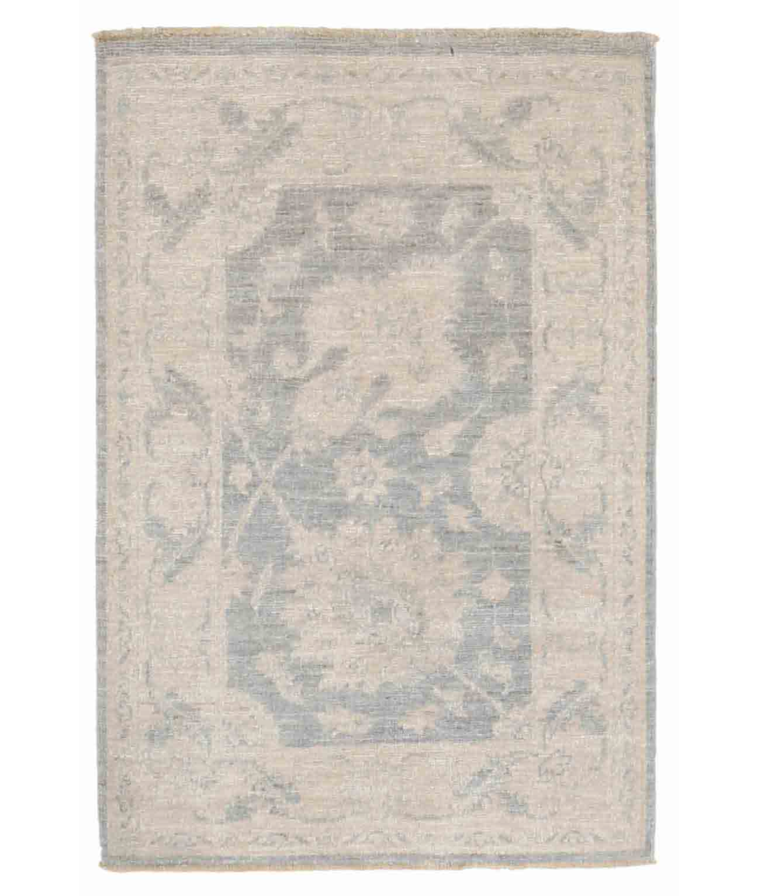 Hand Knotted Serenity Wool Rug  - 2&#39; 0&quot; X 3&#39; 0&quot; 2&#39; 0&quot; X 3&#39; 0&quot; (61 X 91) / Grey / Ivory