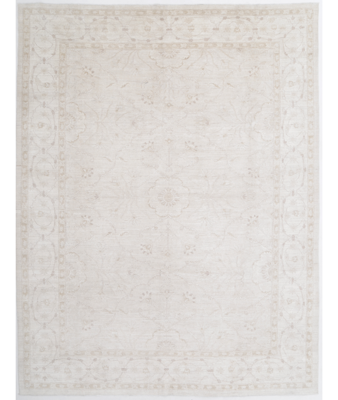 Hand Knotted Serenity Wool Rug  - 10&#39; 4&quot; X 13&#39; 7&quot; 10&#39; 4&quot; X 13&#39; 7&quot; (315 X 414) / Ivory / Taupe