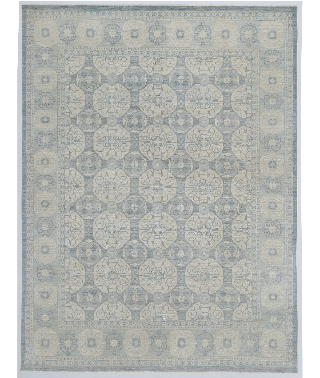 Hand Knotted Serenity Wool Rug  - 8&#39; 11&quot; X 11&#39; 10&quot; 8&#39; 11&quot; X 11&#39; 10&quot; (272 X 361) / Green / Ivory