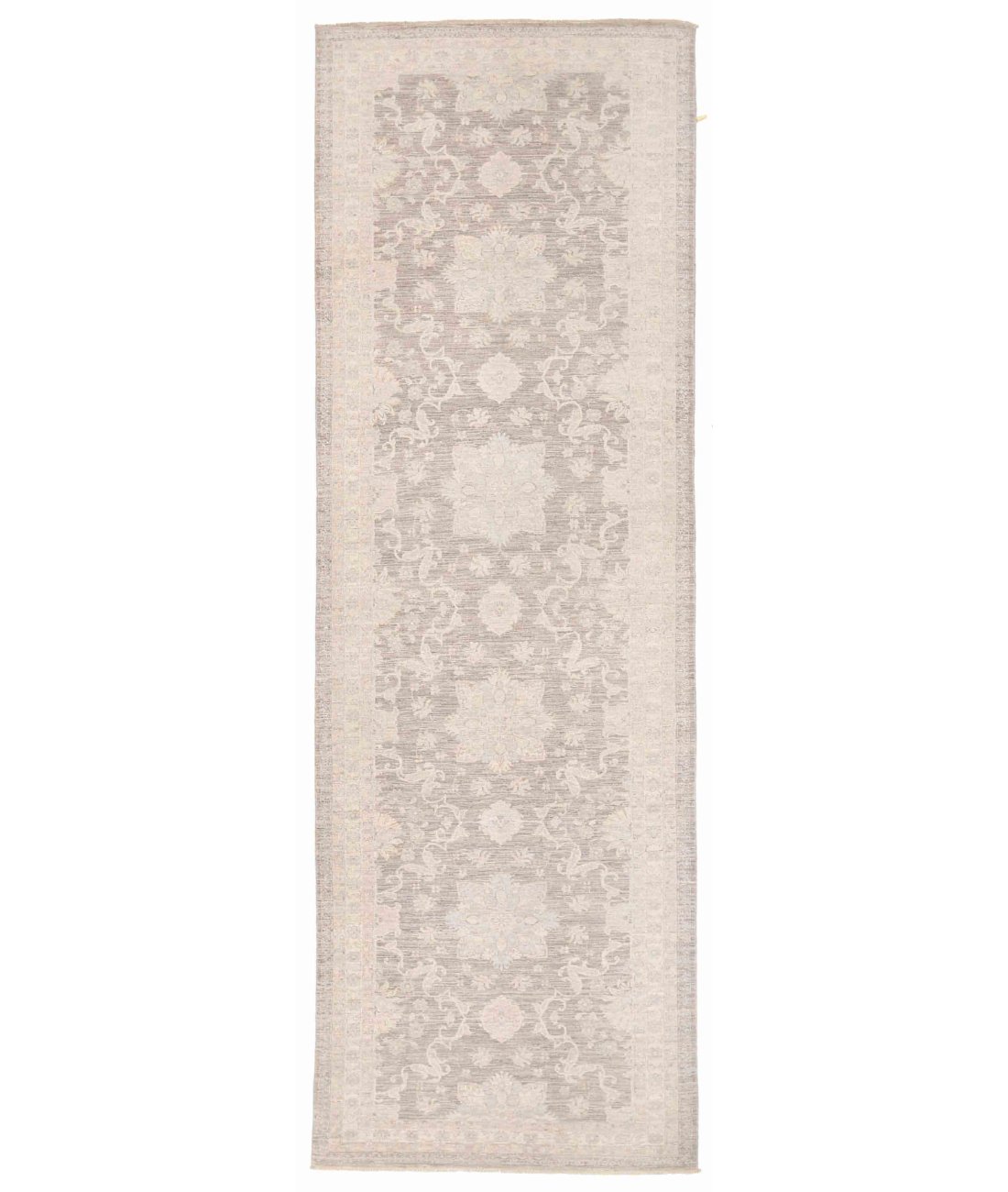 Hand Knotted Serenity Wool Rug  - 4&#39; 1&quot; X 12&#39; 7&quot; 4&#39; 1&quot; X 12&#39; 7&quot; (124 X 384) / Charcoal / Ivory