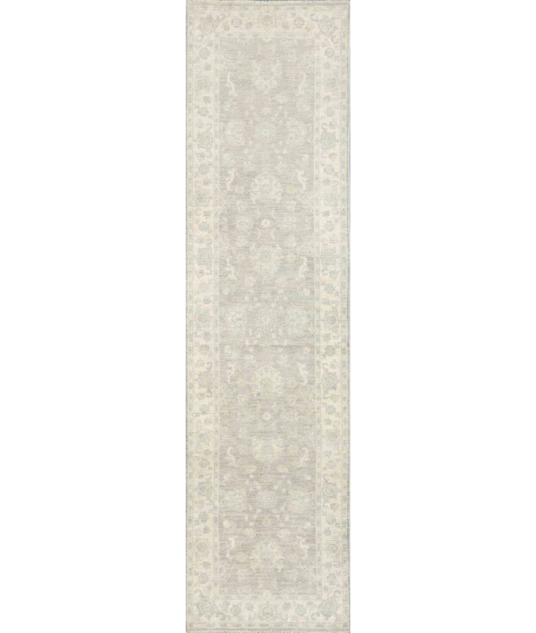 Hand Knotted Serenity Wool Rug  - 2&#39; 10&quot; X 10&#39; 0&quot; 2&#39; 10&quot; X 10&#39; 0&quot; (86 X 305) / Grey / Ivory