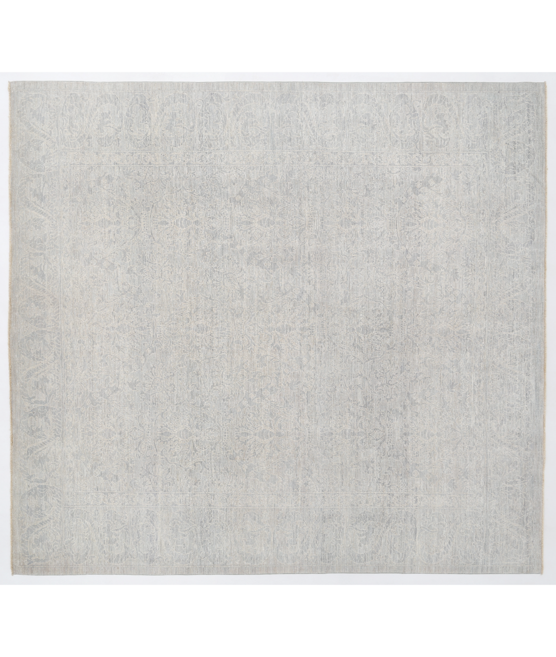 Hand Knotted Serenity Wool Rug  - 8' 4" X 8' 11" 8' 4" X 8' 11" (254 X 272) / Grey / Ivory