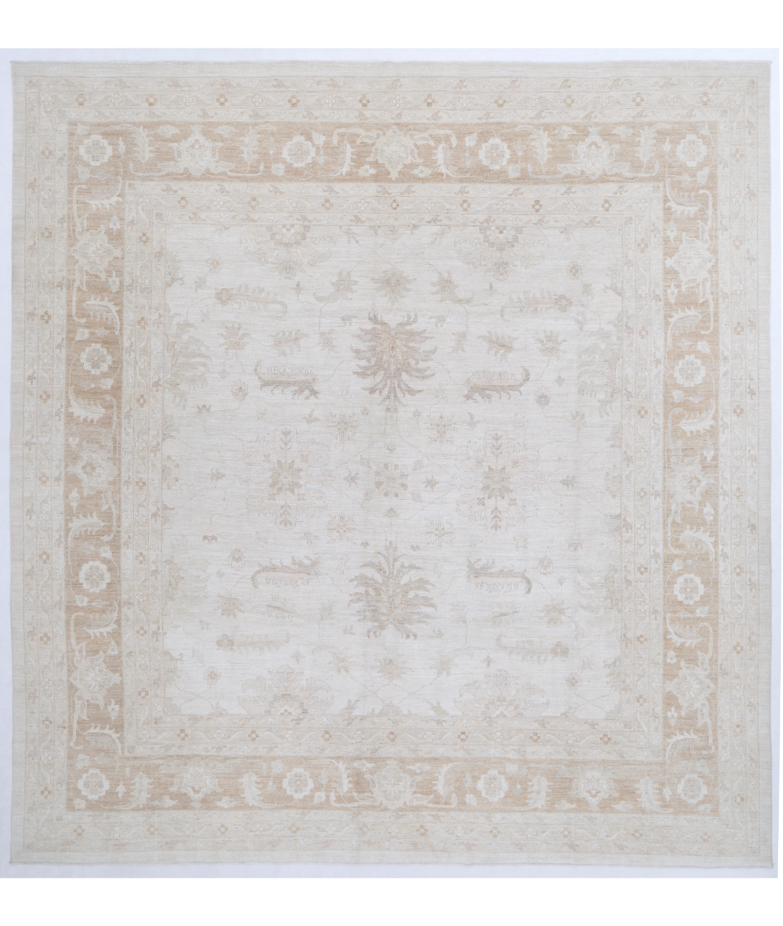 Hand Knotted Serenity Wool Rug  - 14&#39; 0&quot; X 14&#39; 8&quot; 14&#39; 0&quot; X 14&#39; 8&quot; (427 X 447) / Ivory / Rust