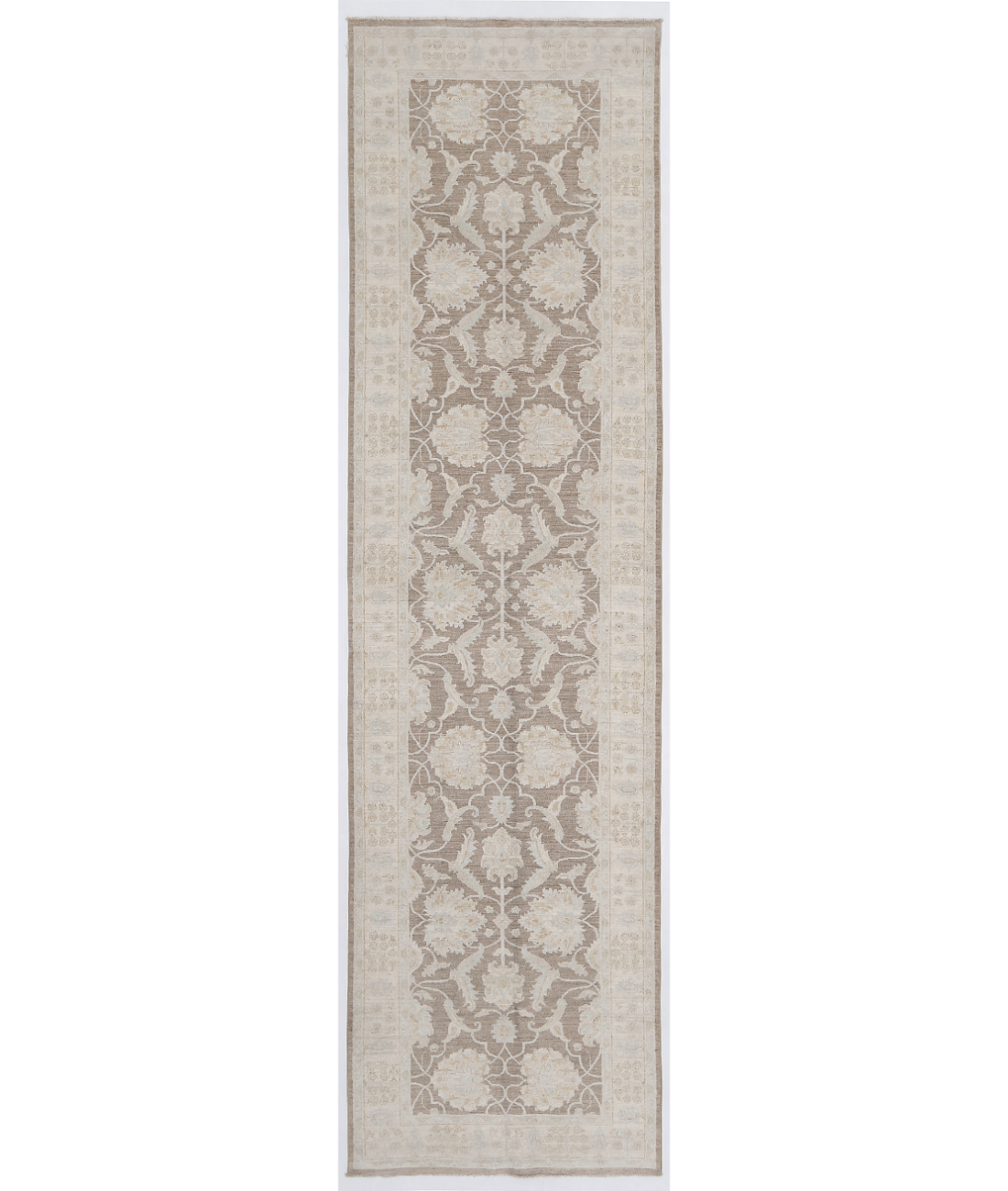 Hand Knotted Serenity Wool Rug  - 4&#39; 0&quot; X 15&#39; 3&quot; 4&#39; 0&quot; X 15&#39; 3&quot; (122 X 465) / Brown / Ivory