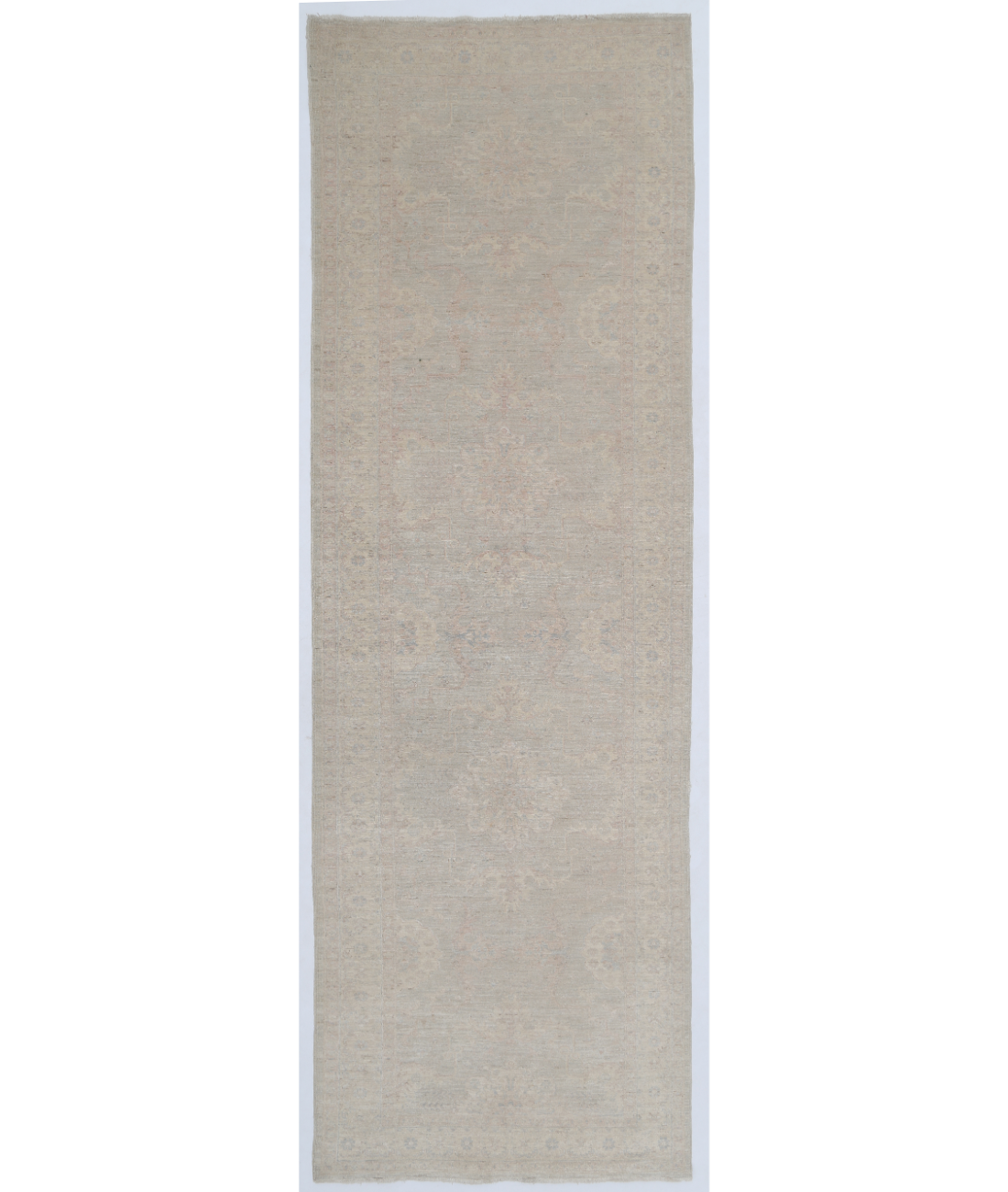 Hand Knotted Serenity Wool Rug  - 4&#39; 0&quot; X 12&#39; 6&quot; 4&#39; 0&quot; X 12&#39; 6&quot; (122 X 381) / Grey / Ivory