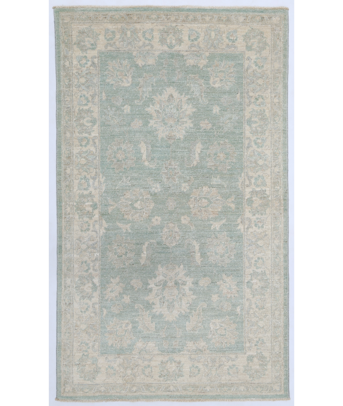 Hand Knotted Serenity Wool Rug  - 3&#39; 1&quot; X 5&#39; 2&quot; 3&#39; 1&quot; X 5&#39; 2&quot; (94 X 157) / Green / Ivory