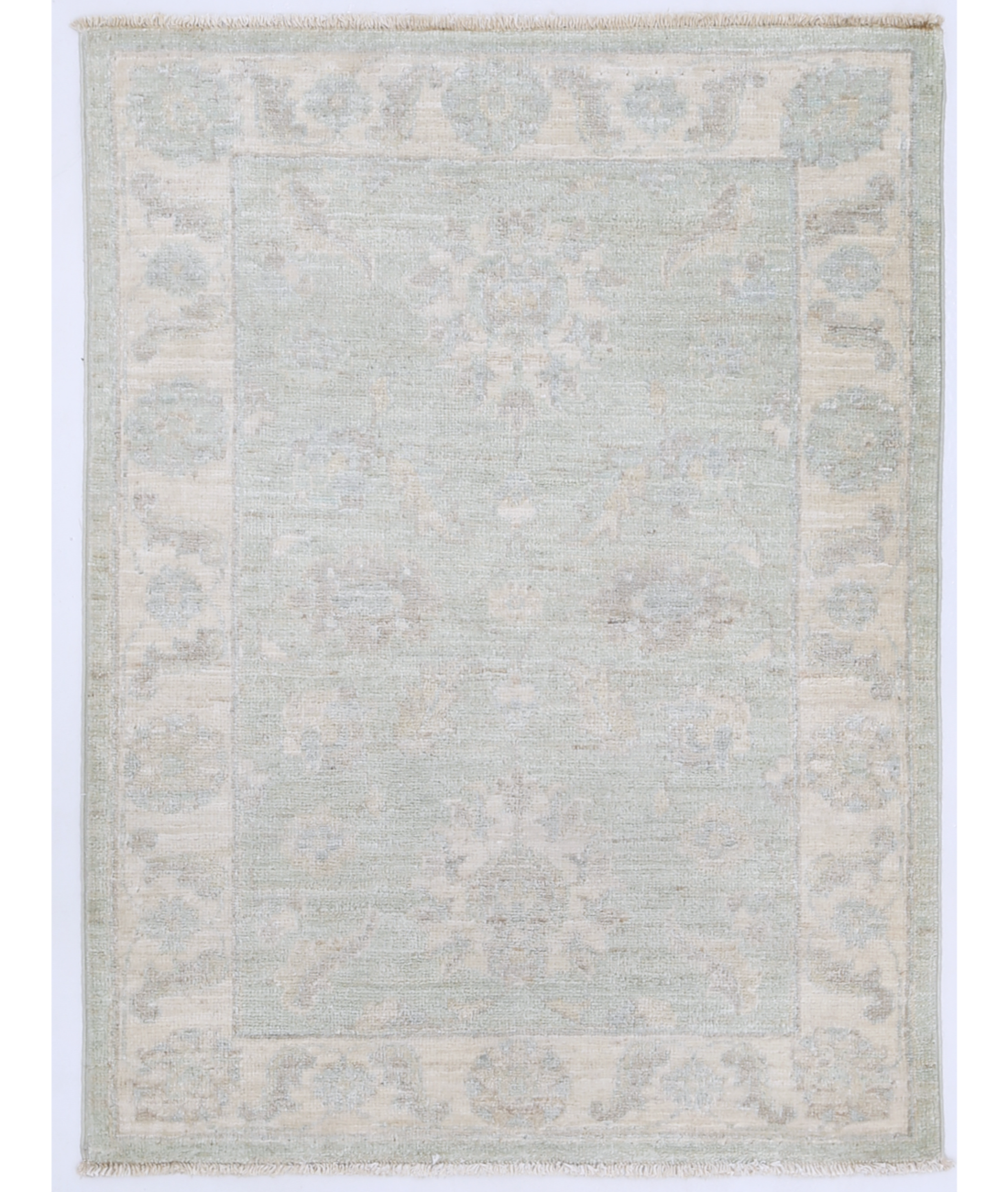 Hand Knotted Serenity Wool Rug  - 2' 2" X 2' 11" 2' 2" X 2' 11" (66 X 89) / Green / Ivory