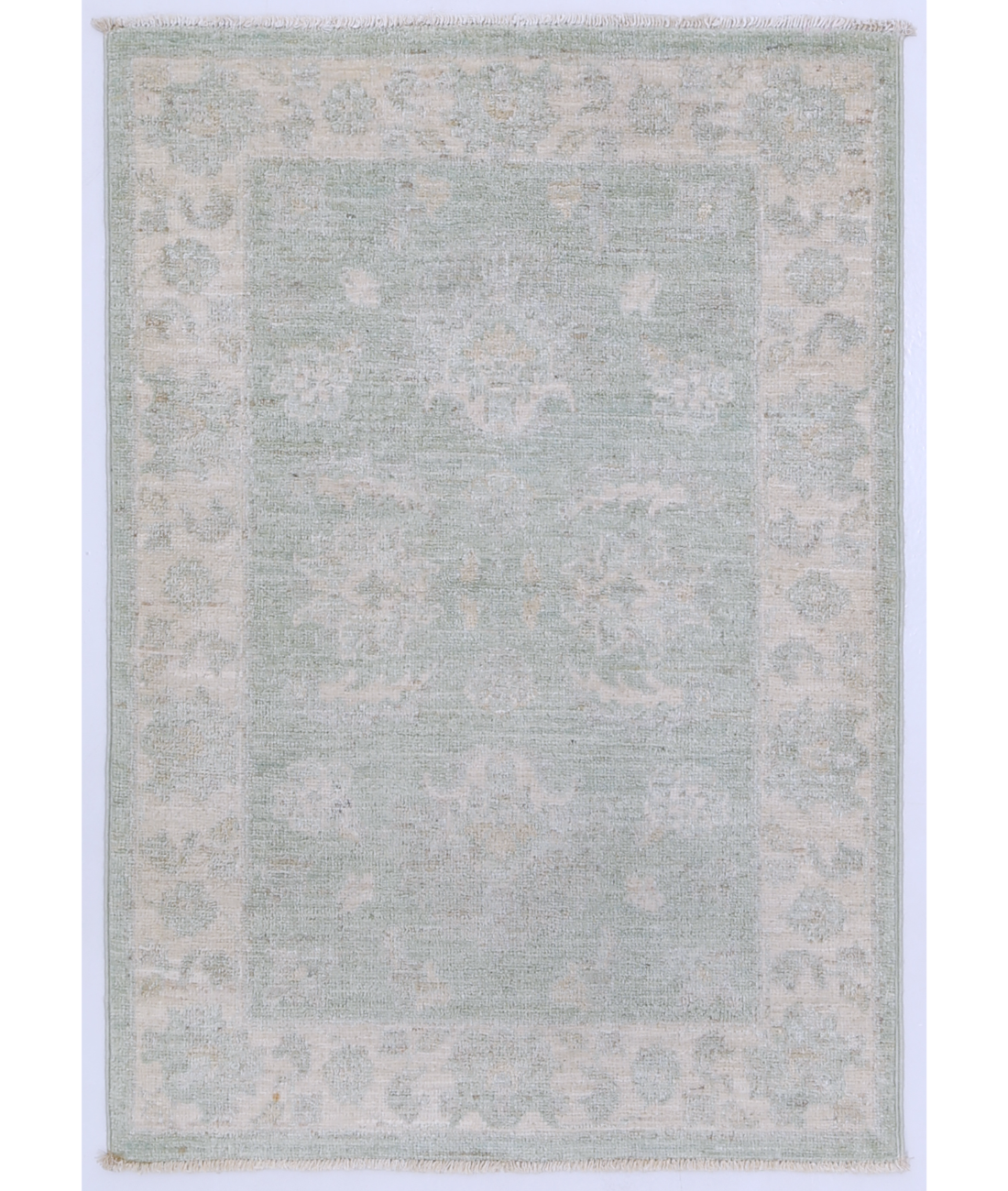 Hand Knotted Serenity Wool Rug  - 2' 1" X 2' 11" 2' 1" X 2' 11" (64 X 89) / Green / Ivory