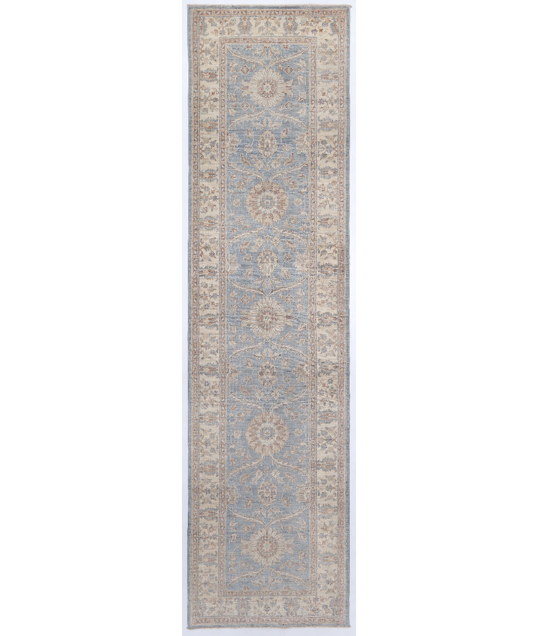 Hand Knotted Serenity Wool Rug  - 2&#39; 9&quot; X 10&#39; 2&quot; 2&#39; 9&quot; X 10&#39; 2&quot; (84 X 310) / Blue / Ivory