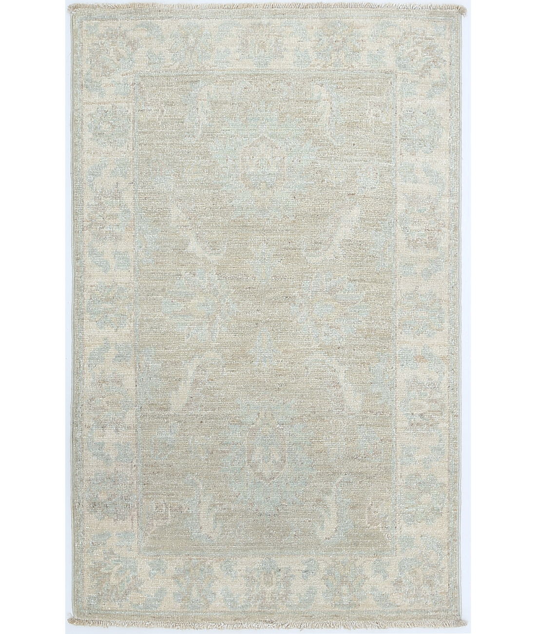 Hand Knotted Serenity Wool Rug  - 2' 2" X 3' 4" 2' 2" X 3' 4" (66 X 102) / Green / Ivory