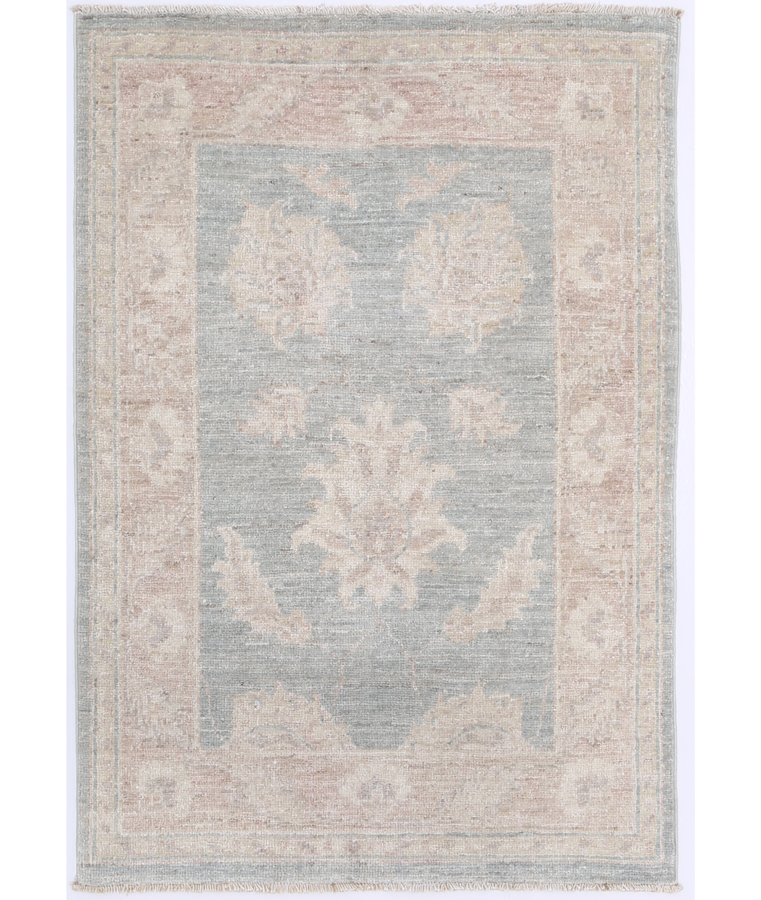 Hand Knotted Serenity Wool Rug  - 2&#39; 1&quot; X 3&#39; 0&quot; 2&#39; 1&quot; X 3&#39; 0&quot; (64 X 91) / Grey / Peach