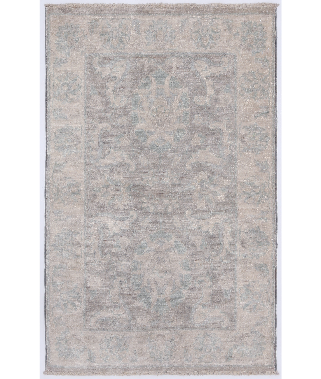 Hand Knotted Serenity Wool Rug  - 2' 1" X 3' 4" 2' 1" X 3' 4" (64 X 102) / Grey / Ivory