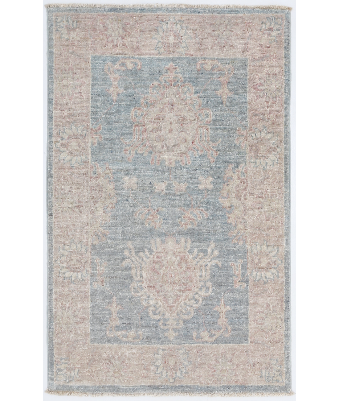 Hand Knotted Serenity Wool Rug  - 1&#39; 11&quot; X 3&#39; 0&quot; 1&#39; 11&quot; X 3&#39; 0&quot; (58 X 91) / Grey / Ivory