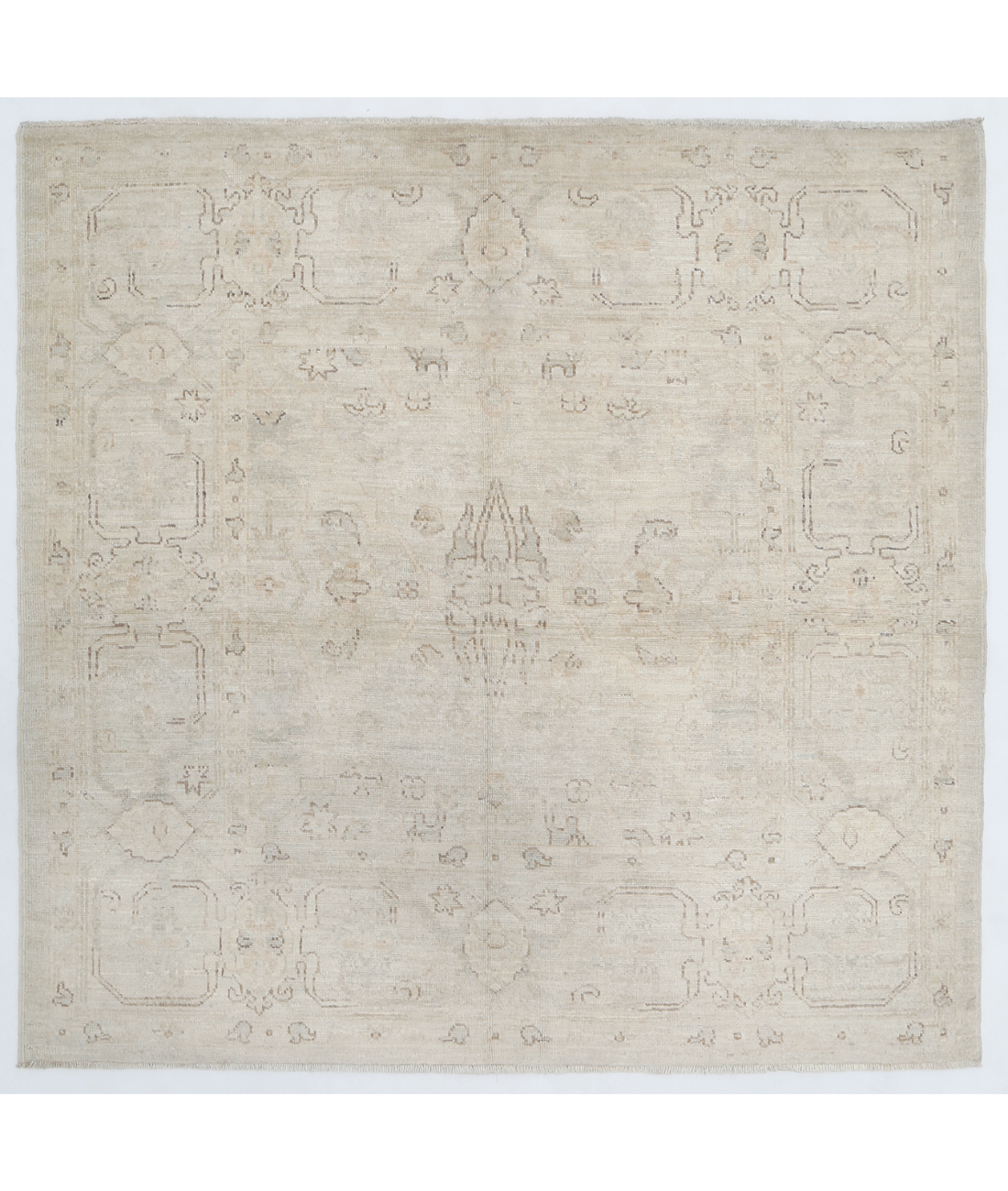 Hand Knotted Serenity Wool Rug  - 3' 10" X 4' 0" 3' 10" X 4' 0" (117 X 122) / Ivory / Ivory