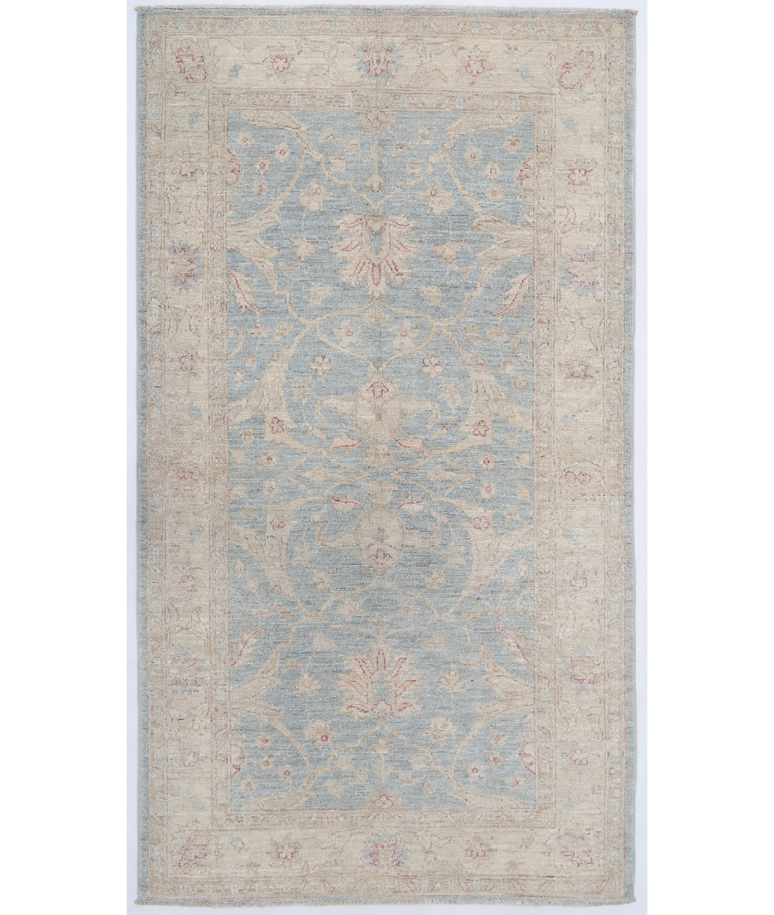 Hand Knotted Serenity Wool Rug  - 3&#39; 5&quot; X 6&#39; 0&quot; 3&#39; 5&quot; X 6&#39; 0&quot; (104 X 183) / Blue / Ivory