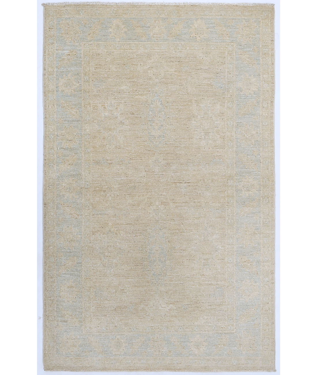 Hand Knotted Serenity Wool Rug  - 3&#39; 3&quot; X 5&#39; 1&quot; 3&#39; 3&quot; X 5&#39; 1&quot; (99 X 155) / Ivory / Blue